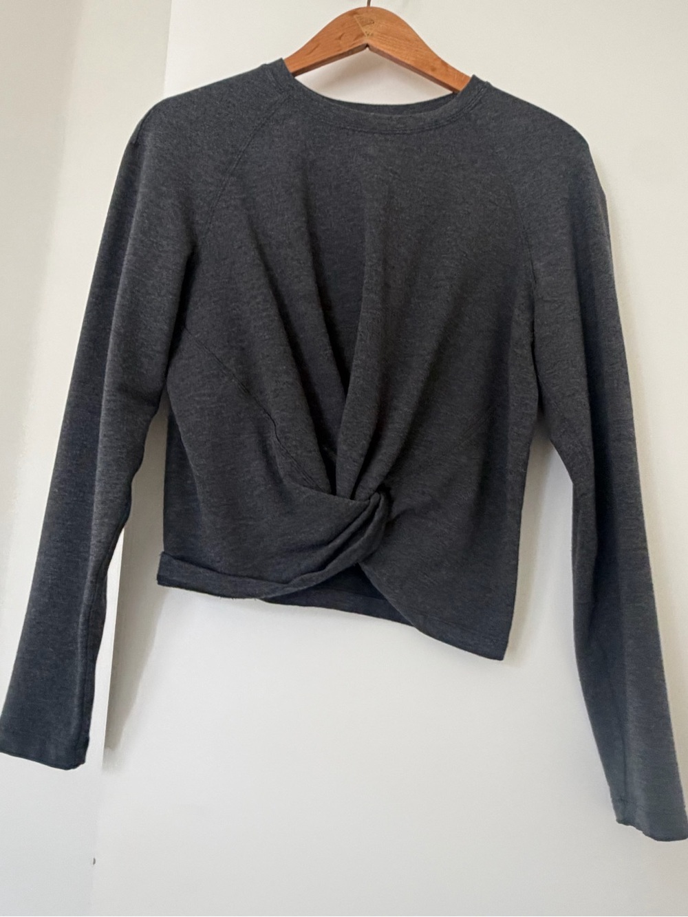 Lululemon Charcoal Twist-Front Long Sleeve Top - Women